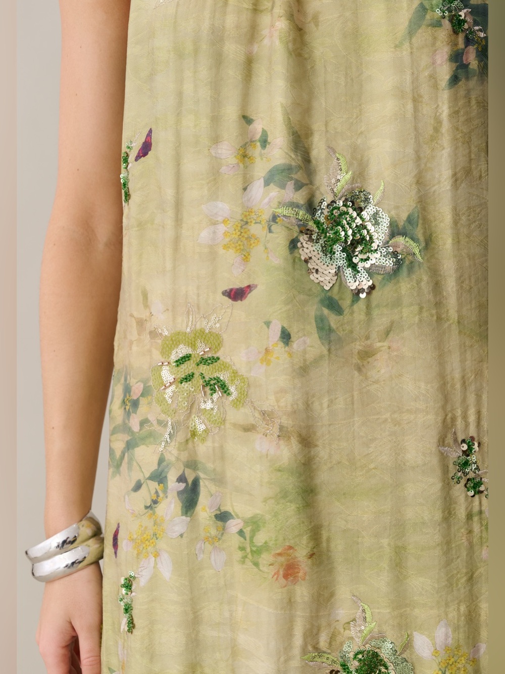 NWT Few Moda o.p.t Naia Dress size Medium M Maxi Green Sequin - Picture 6 of 6
